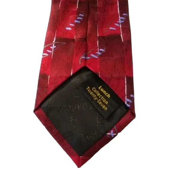 JERRY GARCIA 100% Silk Tie Lunch Collection Twenty-Seven RED Multi 2003 Vintage - Picture 6 of 10